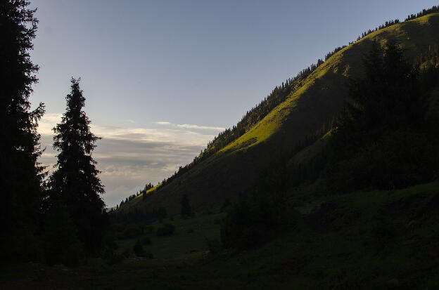 Morning in mountains near Karakol