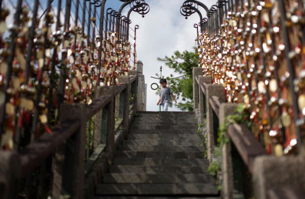 Sun-Moon Lake, Taiwan: Stairs leading up to Wenwu Temple