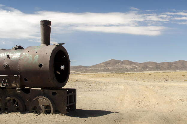 Train cemetary in Uyuni, Bolivia