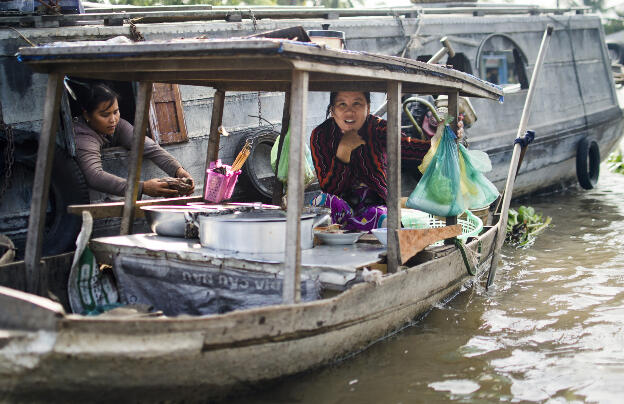 Life on boats in Mekong delta