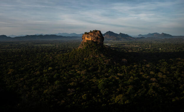 View from Pidurangala Rock to Lion's Rock at Sigiriya, Sri Lanka