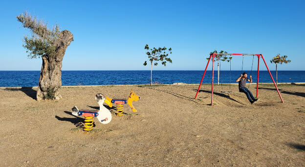 Playground in Cirò Marina with view over the Ionian Sea