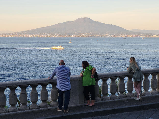 View from Sorrent to Vesuvio volcano