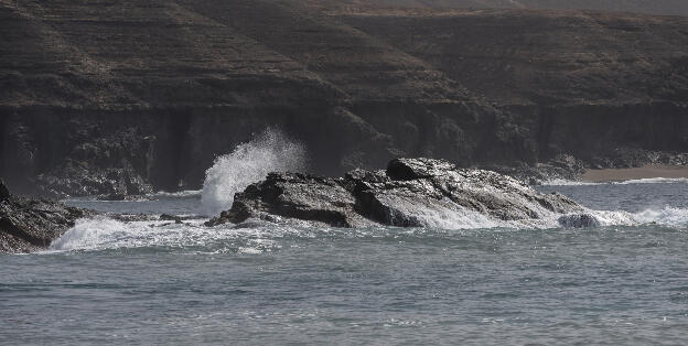 Waves breaking at Fuerteventura west coast