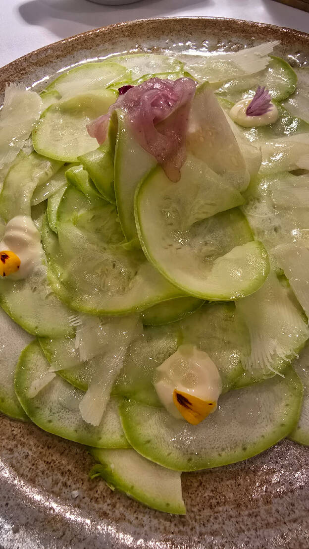 Zucchini starter at Restaurante Parque Romántico, Maspalomas