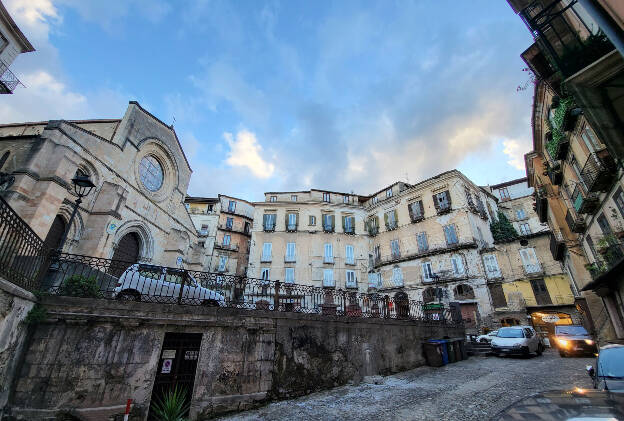 Piazza Duomo and view to the  Cattedrale di S. Maria Assunta in Cosenza