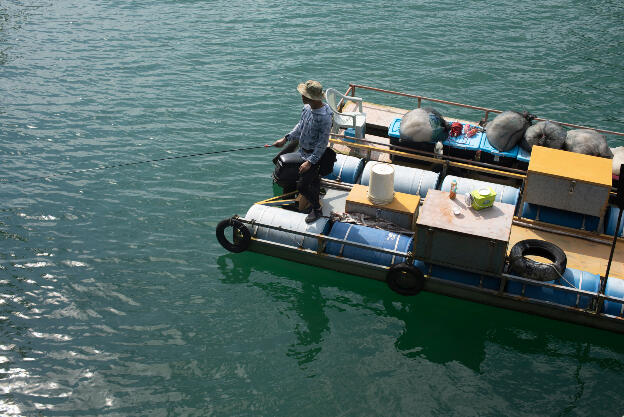 Fishing in Sun-Moon Lake, Taiwan