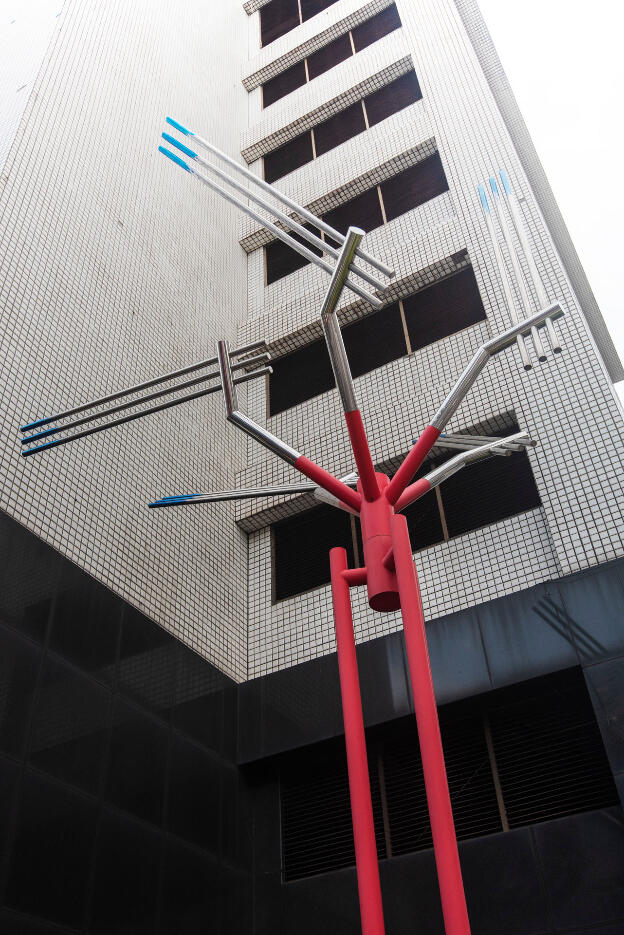 Taichung, Taiwan: Sculpture in front of building of Taiwan Power Company