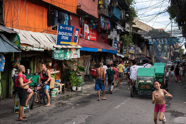 Manila old town streets seem like a lively village