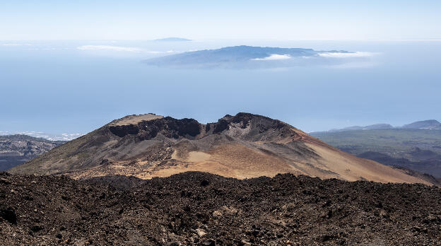 View from Teide peak towards La Gomera and El Hierro