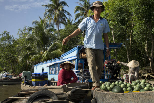 Life on boats in Mekong delta