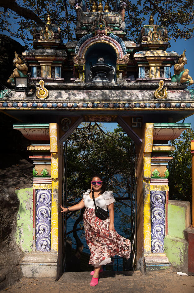 Posing at Tirukoneswaram Temple in Trincomalee, Sri Lanka