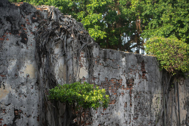 Tainan, Taiwan: Wall at Fort Zeelandia