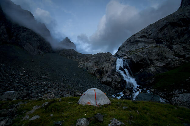 Camping just below lake Ala Köl at 3300 m