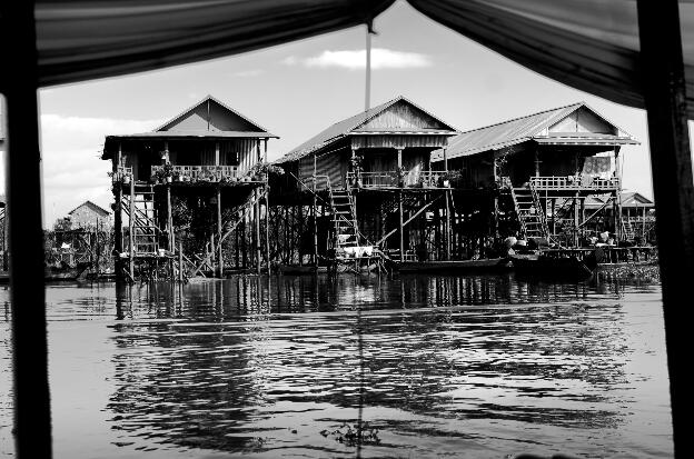Swimming village on Tonle Sap lake
