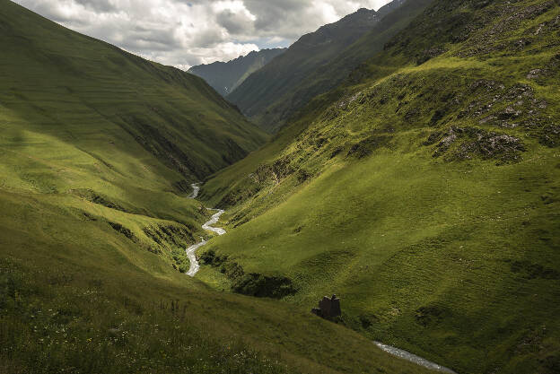 View along Alazani river near Girevi, Thusheti