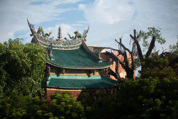 Tainan, Taiwan: View from Fort Zeelandia to the Anping Kaitai Tianhou Temple