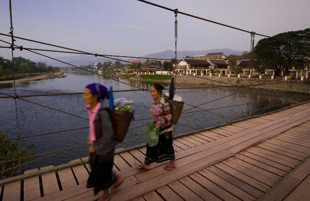 Wooden Bridge in Vang Vieng